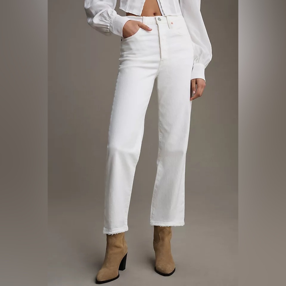 Levi’s Ribcage high rise straight leg jeans white 29